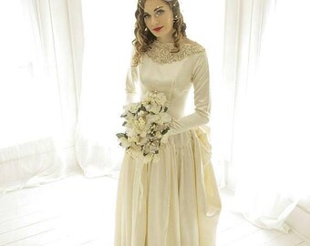 1880s Empire Waist Wedding Dress